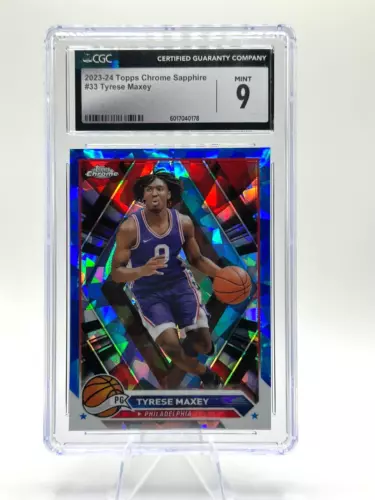 2023-24 Topps Chrome Sapphire #33 - Tyrese Maxey CGC MINT 9