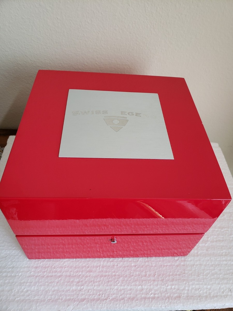 Swiss Legend Bold Red Watch Winder. Brand new but plug is missing. THE ORIGINAL SWISS LEGEND WATCH WINDER OPERATES ON HOUSEHOLD  main image 2