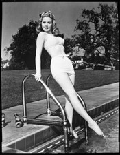 Adele Mara Leggy Barefoot Bikini Pin Up 1940's Vintage Studio 8x10 Negative