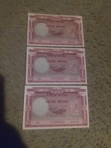 South Viet-Nam - 1955 - P3 - 10 Dong - X 3 Consecutive - UNC.