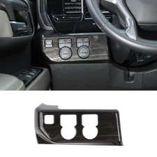Headlight Switch Panel Trim For Chevy Silverado 2022-2024 Accessories Black Wood