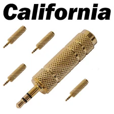 Lot 5x 6.5mm 1/4" Female 3.5mm Male Stereo Microphone Audio Adapter Connector AV