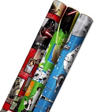 Star Wars Wrapping Paper with Cut Lines on Reverse (3-Pack: 60 Sq. Ft.