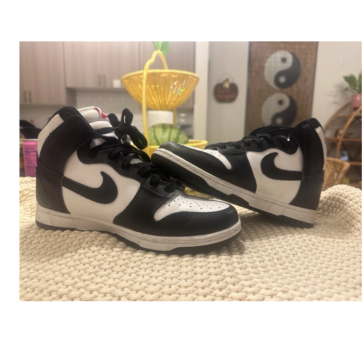 Nike Dunk High Black White W for sale | eBay