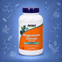 Now Foods, Magnesium Citrate 200Mg Nervensystem 250 Tabletten Super Preis