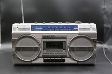 Sharp GF-4700 Silver Boombox Radio Stereo Cassette 1980s Powers On, FM Works