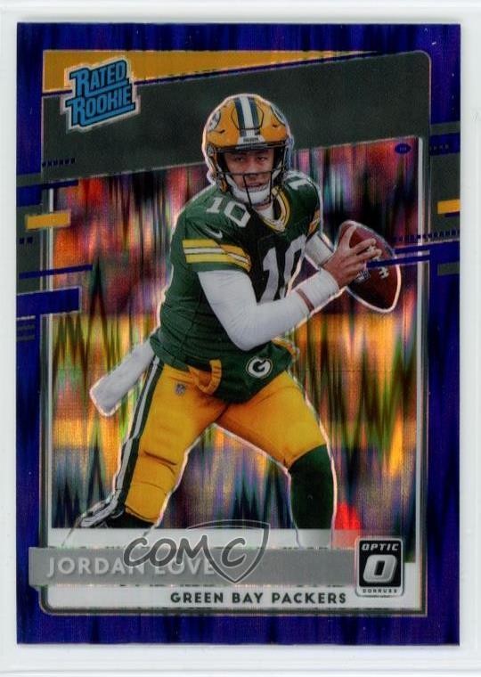 Jordan Love Panini Donruss Optic #154 Purple Shock