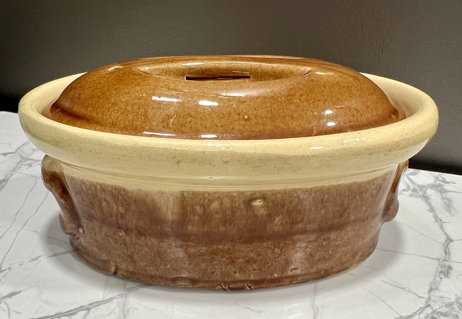 Vintage La Bourguignonne Stoneware Pâté or Foie Gras Terrine/Dutch Oven, France