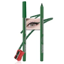 evpct Green Glitter Eyeliner Pencil for Eyes, Dark Emerald Green Metallic Shi...