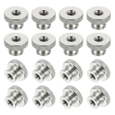 16Pcs Knurled Thumb Nuts, M5x10mm Carbon Steel Nut Iron Round Knobs Silver