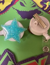 CNA MA Nurse Teacher RN Name Badge Holder Clip Retractable reel STAR    