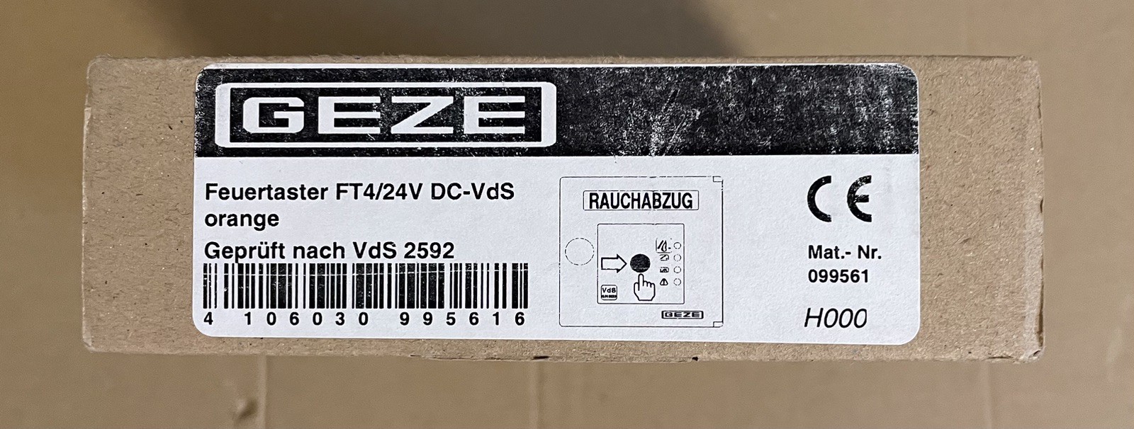 GEZE RWA-TASTER Rauchabzug FT424V DC-VdS