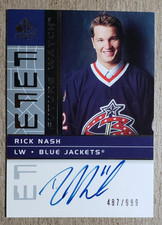 2002-03 SP Authentic Future Watch Rick Nash Auto RC /999 Blue Jackets Rookie