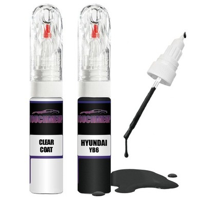 Lackstift für HYUNDAI CASPIAN/ONYX BLACK YB6 + Klarlack Pinsel Kratzer Fix Kit