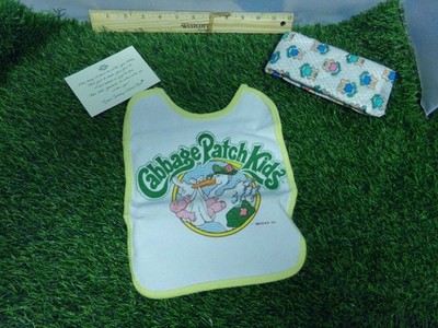 Xavier Roberts KOHL PATCH LÄTZCHEN UND WINDEL GESCHENKSET alt Vintage 30+ Jahre gelb