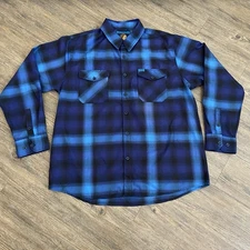Dixxon Flannel The Lifeline Suicide Awareness Blue Black Plaid Button Up Men 2XL
