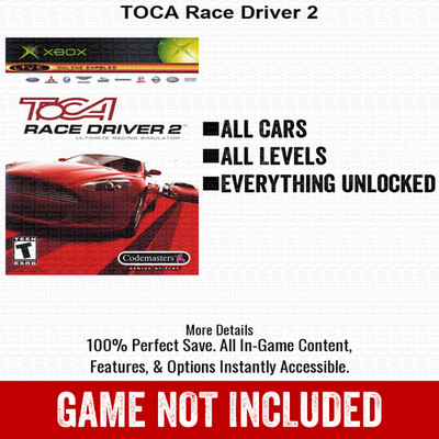 TOCA Race Driver 2 100% Unlocked All Items Xbox USB Save File
