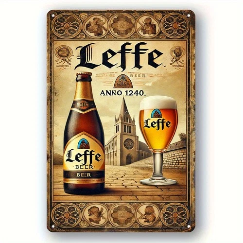 Vintage Leffe Beer Rustic Bar Patio Tin Metal Signs Home Décor 8x12