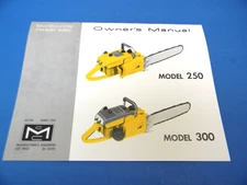 MCCULLOCH CHAINSAW MODEL 250 & 300 OWNERS MANUAL ------ MANUAL 184B