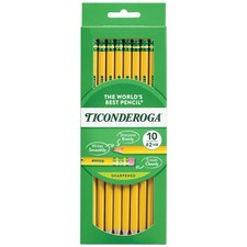 Ticonderoga Wood-Cased Pencils, Pre-Sharpened, 2 10 Count Pack of 1 , Yellow