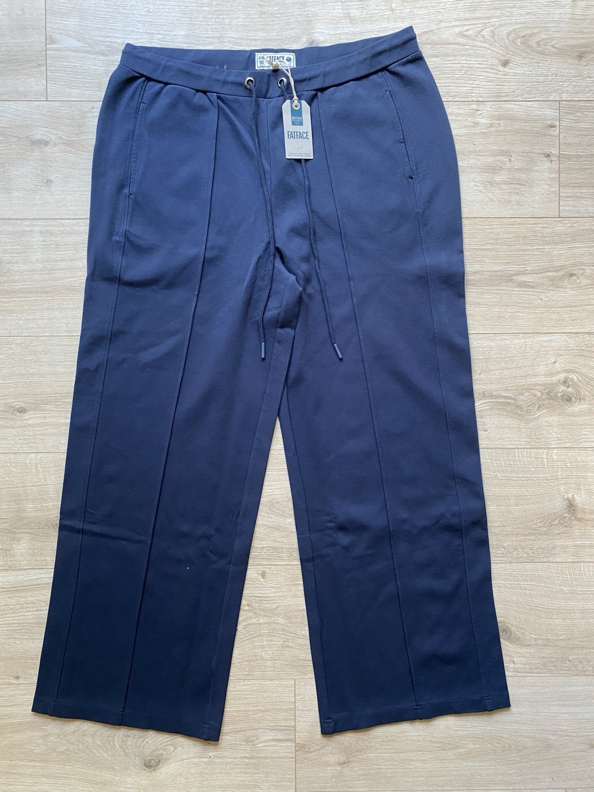 Fatface Ely ponte wide leg trousers – navy – UK 18L – brand new with tags