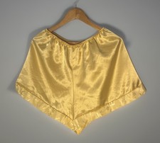 Vintage PETRA FASHIONS made in USA Satin Feel Butter Yellow Sleep Shorts L