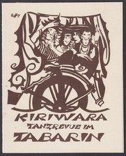 München Fasching Kiriwara Tabarin Einladungskarte Einladung E. Haller 1925
