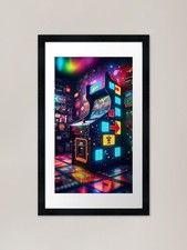 Retro Arcade Videogames Video games Framed Wall Art Poster Canvas Print Picture