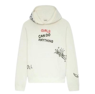 Zadig&Voltaire off white Girls Can Do Anything print womans hoodie size S