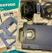 Iomega 100MB External Zip Drive Parallel Port with extra zip discs.
