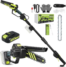Cordless Pole Saw and Mini Chainsaw,2-In-1 Pole Chainsaws,Brushless Electric Pol