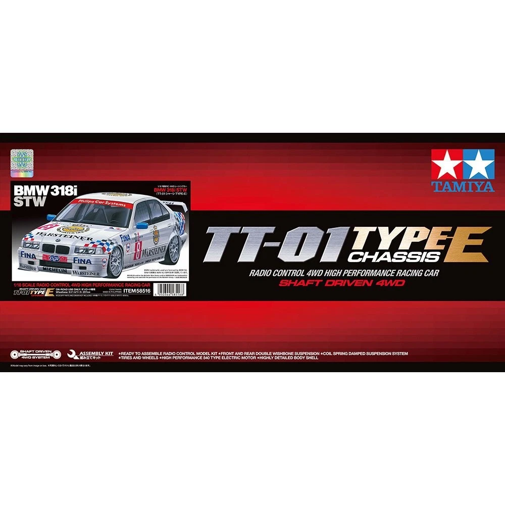 Tamiya 58516 1/10 BMW 318I STW RC Car Kit (TT-01E) Brand New - Picture 2 of 2