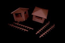 MARX Fort Apache blockhouses ladders stockade plastic toy soldiers playset