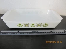 Vintage Anchor Hocking #432 Fire King 1.5 Qt Meadow Green  Casserole Baking Dish