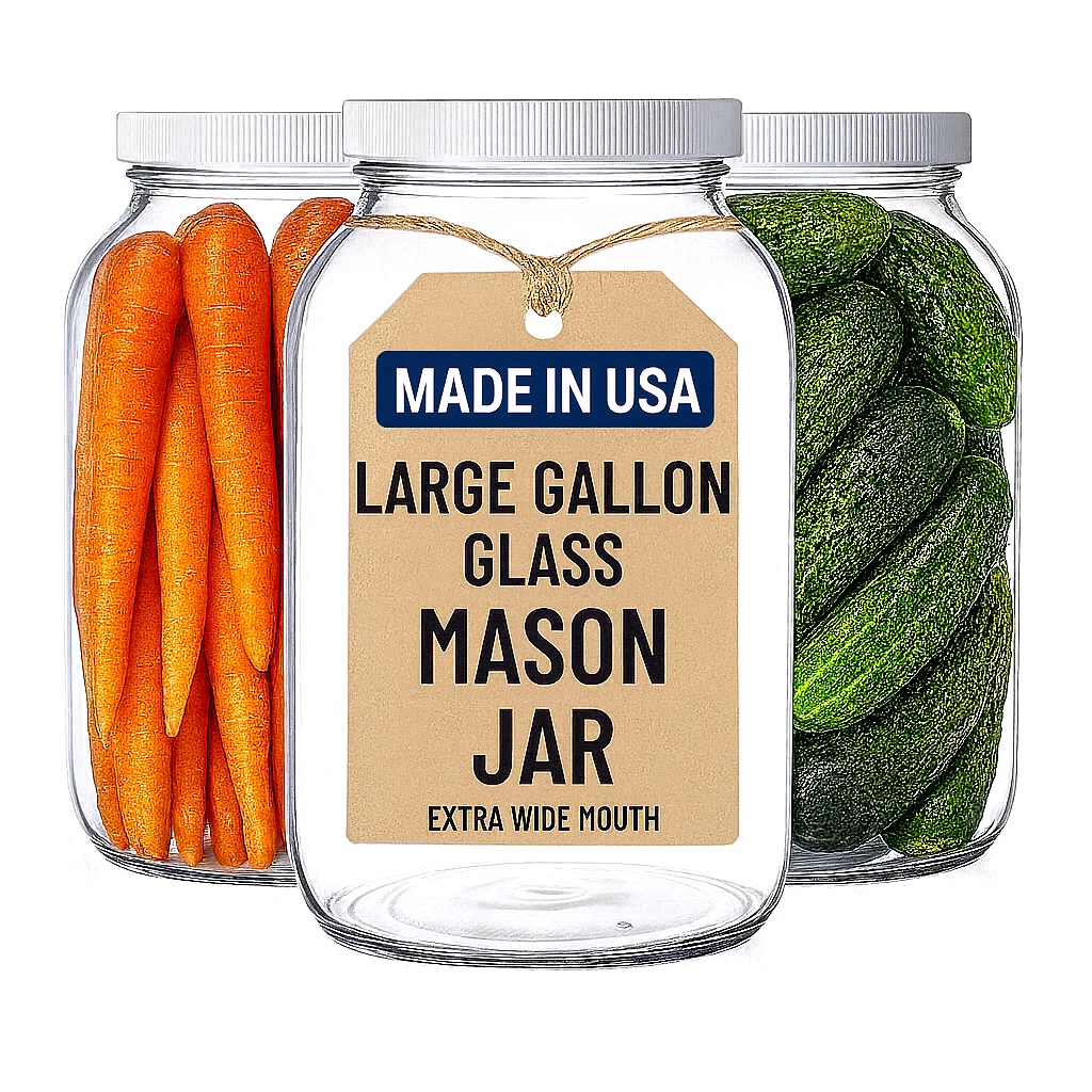 One Gallon Wide Mouth Glass Jar with Lid-Set of 3
Opens in a new window or tab