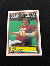 JOE JACOBY ROOKIE WASHINGTON REDSKINS 1983 TOPPS NRMT #190 FOOTBALL CARD !!!!. rookie card picture