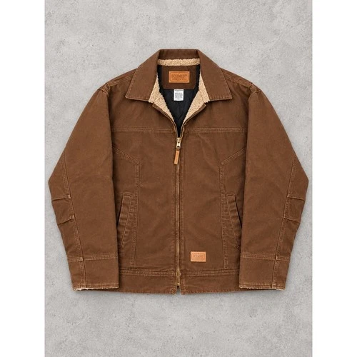 C.E. Schmidt Workwear Jacket Mens 2XL Brown Canvas Sherpa Lined Chore Coat - product listing photo