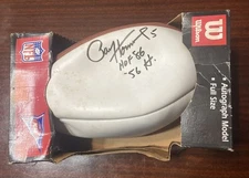 paul hornung HOF 86 autographed football New Wilson Box Damaged Ball Needs Air