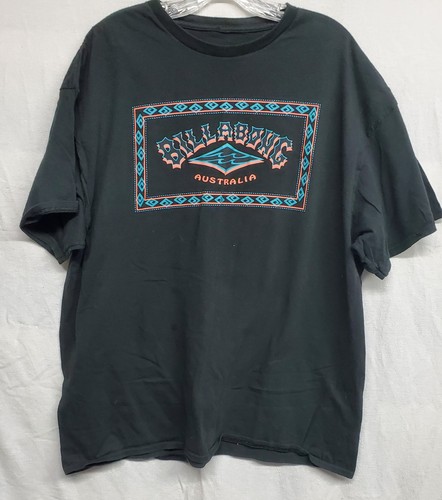 40 175 Billabong Australia T-shirt Men’s 2XL Graphic Tee Black Surfer Waves