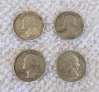 Vintage Silver Kennedy Quarters Lot of 4: 1961 & 1963 Circulated ; Ungraded