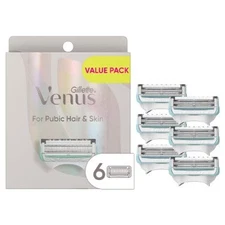 Venus for Pubic Hair & Skin Women's Razor Blade Refills 6ct - New