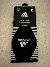 NWT Adidas Soccer Team Speed Socks - Medium - M5-8/W5-9.5/Y4-6 - Black/White