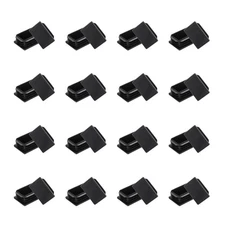 16Pcs 2.4" x 1.6" x 0.7" Rectangle Plastic Plug Tubing End Caps, Black