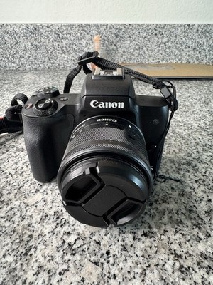 Canon EOS M50 Mark II 24.1MP + EF-M 15-45mm Lens 128GB SD 2 Batteries Charger