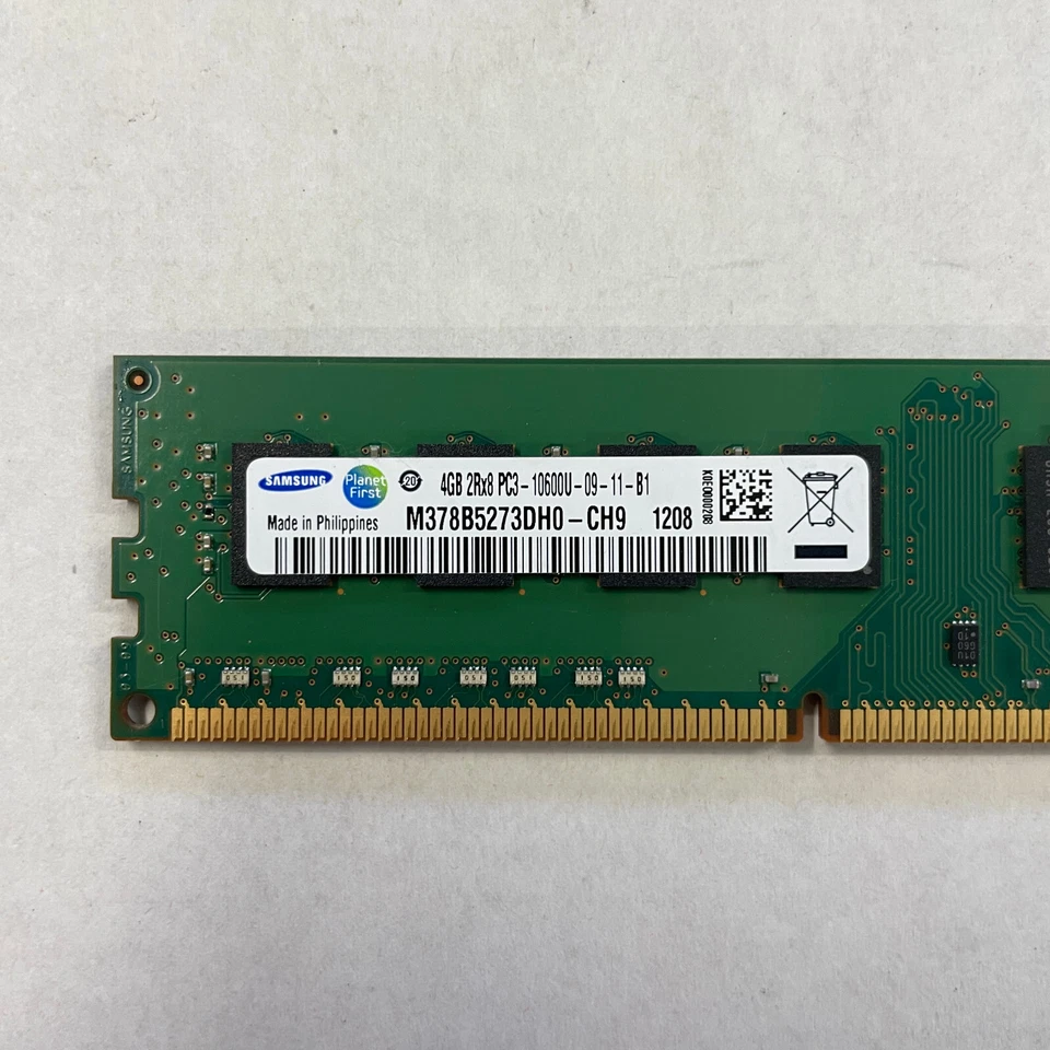 Samsung 4GB DDR3 RAM PC3-10600 1333MHz non-ECC CL9 M378B5273DH0-CH9 89Y9224 - Image 2 of 4