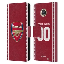 CUSTOM PERSONALIZED ARSENAL FC 2022/23 KIT LEATHER BOOK CASE FOR MOTOROLA PHONES