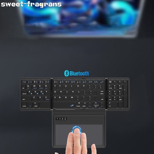 Leather Wireless Bluetooth Keyboard with Touchpad for Universal Tablet Phone - Picture 7 of 11