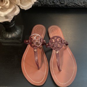 burgundy tory burch sandals