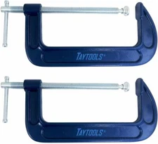 C Clamps 2 Pack Taytools 6 Inch Malleable Steel Frame Power Coated Acme Threads