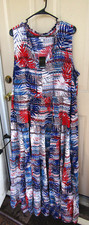 Avenue Women's Plus Size 20 Maxi Escape Ruby Feather Pockets Long